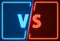 VS versus neon battle game frame, fight sport