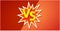 Vs or versus text poster for battle or fight game in blast vector flat cartoon design with red orange halftone