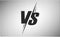 Vs or versus vector black and white text poster for battle or fight game vector flat cartoon design with halftone