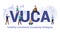 Vuca volatility uncertainty complexity ambiguity concept with big word or text and team people with modern flat style - vector