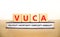 VUCA volatility uncertainty complexity ambiguity symbol. Words VUCA volatility uncertainty complexity ambiguity. White background