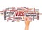 VUCA word cloud and hand writing concept