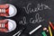 Vuelta al cole written on a blackboard with tools