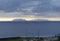 Vulcano island town and sicily island landscape viewed from milazzo