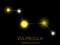 Vulpecula constellation. Bright yellow stars in the night sky. A cluster of stars in deep space, the universe. Vector illustration