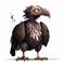 Vulture Cartoon Style. Generative AI