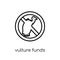 Vulture funds icon. Trendy modern flat linear vector Vulture fun