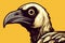 Vulture head on yellow background,  illustration for your design