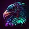 Vulture mascot gaming logo neon. Generative Ai