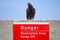 Vulture on Restricted Area Danger Sign