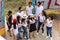 Vung Tau, Vietnam - January 29, 2018:Vietnamese students on a storm ruined villa.