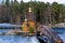 Vuoksa River and the Church of St. Andrew the First-Called. Leningrad region, Russia