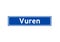 Vuren isolated Dutch place name sign. City sign from the Netherlands.