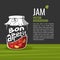 VVector illustration of glass jar fruit jam and Bon appetit