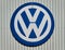 VW logo on the facade of the workshop in the car factory at the Braunschweig