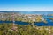 Vyborg aerial view. Foreground television antenna