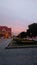 Vyborg market square at sunset