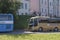 Vyborg, Russia September 03, 2016: parked tourist bus in Vyborg, Russia.