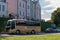 Vyborg, Russia September 03, 2016: parked tourist bus in Vyborg, Russia.