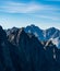 Vysoka, Rysy, Maly Javorovy stit and few other peaks from Sedielko mountain pass in Vysoke Tatry mountains in Slovakia