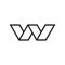 W letter lines logo design vector