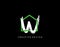 W Letter Logo. Green House Shape Interlock With Grungy Letter W Design, Real Estate Architecture Construction Icon Design