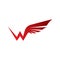 W letter wing logo vector icon