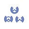 W letter wireless illustration logo icon set