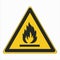 W021 ISO 7010 Registered safety signs Warnings Risk of fire Flammable materials