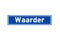Waarder isolated Dutch place name sign. City sign from the Netherlands.
