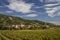 Wachau valley near Durnstein, UNESCO site, landscape with vineyards, Austria