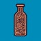 Wacky Bottle On Blue Background: A Minimalist Synthpunk Illustration