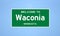 Waconia, Minnesota city limit sign. Town sign from the USA.