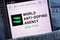 WADA World Anti-doping Agency website displayed on smartphone hidden in jeans pocket