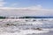 Waddell Beach and good surfing waves on a sunny day, Pacific Ocean coastline, Davenport, California