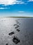 Wadden Sea with footprints