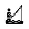 Wade fishing black glyph icon