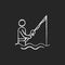 Wade fishing chalk white icon on black background