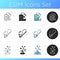 Wade fishing icons set