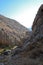 Wadi Kelt or Nahal Prat, in the Judean Desert, Israel. Early autumn in a nature reserve.