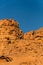 wadi rum desert, Jordan. rock formation and the blue sky