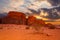 Wadi Rum desert landscape at sunset, Jordan