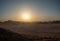 Wadi Rum desert sunset, aka Valley of the Moon, dawn Jordan, Middle East