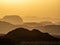 Wadi Rum desert sunset, aka Valley of the Moon, dawn Jordan, Middle East