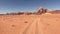Wadi Rum, Jordan - desert safari against the backdrop of beautiful mountains