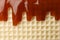 Wafer with caramel topping texture background