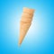 Wafer group layer ice cream cone isolated blue pastel color background