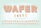 Wafer ice cream font. Cute cartoon alphabet. Sweet letters and numbers. For birthday, baby shower, valentine, sweets shop. Vector