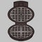 Wafer iron. Open waffle iron on a grey background with clipping path. Vector