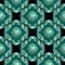 Waffle 3d luxury greek vector seamless pattern. Ornate jewelry background. Surface round turquoise gemstones. Rhombus